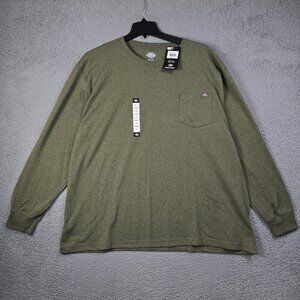 DICKIES SHIRT Mens GREEN 3XL XXXL Heavy Weight WORK WEAR Long Sleeve Outdoor NWT